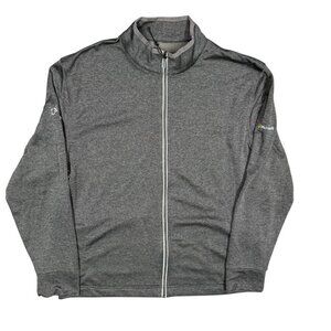 Callaway Weather Series Full Zip Up Track Jacket Microsoft Logo Stretch Grey XL